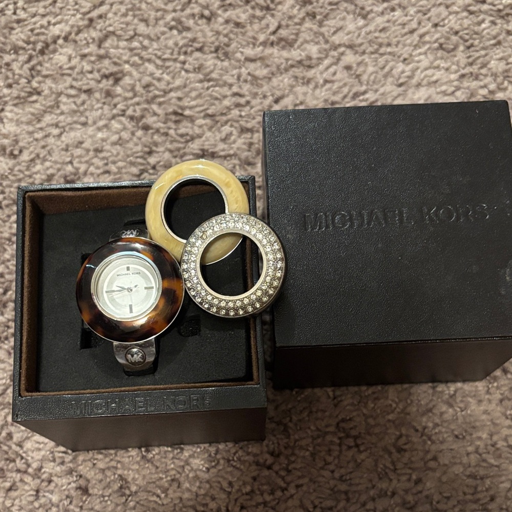 Michael Kors Tortoise and Crystal Watch